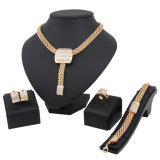Fashion Gold Plated Bridal Rhinestone Jewelry Set Wedding Crystal Beads Jewelry Sets
