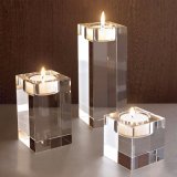 Tall Candlestick Crystal Glass Candle Holder Craft for Decoration