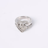 Wholesale Factory Good Price Fashion Jewelry Heart Shape Ring with Rhinestones