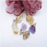 Natural Ore Crystal Stone Irregular Semi-Precious Necklace Charms Pendants