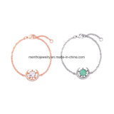 Simple Retro Accessories Rhinestone Studded Women's Bracelet Star and Moon Design Crystal Alloy Jewelry