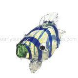 Blue Striped Tropical Fish Glass Hand Pipe (ES-HP-127)