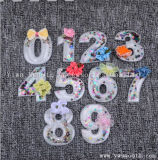 Number 3D Letter Patch Crystal Beads Motif Applique Garment Accessories