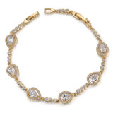Valentine's Day Gift Jewelry Rhongstone CZ Gold Bracelet