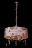 Factory Outlet Cloth Lampshade Bar Crystal Fixture Indoor Pendant Light