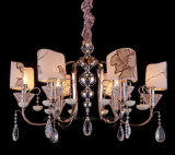 Factory Outlet Cloth Lampshade Lounge Crystal Fixture Indoor Chandelier Light