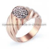 Crystal Jewelry Gold Plated Steel Ring