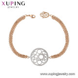 71788 Xuping Fashion Jewelry Gold Plated Red Rope Leaf Bracelet