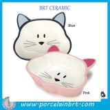 China Supply Fancy Ceramic Cat Shape Pet Dish