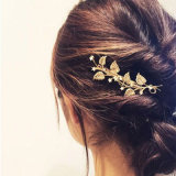 Crystal Gold Plated Leaf Small Star Sun Hairpin