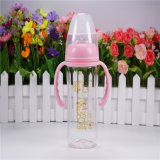 240ml Crystal Diamond Baby Glass Bottle with Handle