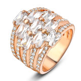 Gold Jewellery Clear Zircon Gemstone Fashion Finger Ring Design