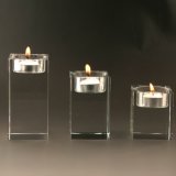 Square Clear Crystal Candle Holder & Candlestick for Home Decoration