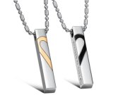 One Pair Couple Necklace Stainless Steel Fashion Fine Jewelry Crystal Heart Necklaces&Pendants for Men Women Lover Gift Colar Collier