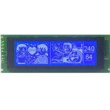 240*64 Characters LCD Display Panel, White Characters on Blue Background