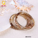 Trendy Large Coil Bracelet Made of Agate, Shell, Crystal (BR125163)