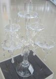 Clear Glass Candle Holder for Decoration with Five Posters