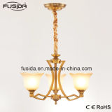 Pendant Lighting Luxurious Bronze Color Chandelier Light with Flower Glass Shape D-6115/3