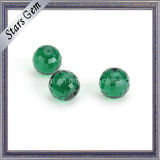Colunbia Emerald Green Round Checker Cut Glass Beads