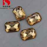 Hot Sale 10*14 Octagon Shape Rhinestones Light Topaz Faceted Crystal Glass Stones Foiled Point Back
