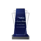 Blue Trapezoid Crystal Trophy.