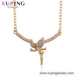 44600 Xuping Vogue 18K Plated Gold Necklace Set Designs Simple Chains Necklace Without Stone