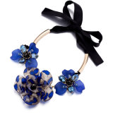 Gold Plated Flower Lacing Bow Alloy Necklace Fashion Jewelry