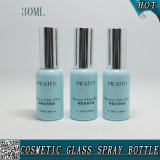 30ml Cosmetic Glass Spray Bottle with Shinny Silver Mist Sprayer