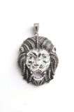 Fashion 925 Silver Lion Pendant with CZ