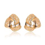 Fashion Jewellery Crystal Triangle Stud Costume Accessory Gold Earring