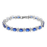 Top Sell Fashion imitation Copper Blue Zircon Gold Jewelry Bracelet