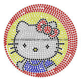 Hellokitty Crystal Sticker Products Rhinestones Motif Iron on Applique Patches Fixing Strass Band for Costume