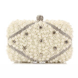 Newest Fashion Women Handbag Beaded Pearl Designer Box Clutch Bag