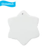 Sublimation Ceramic Blank White Coated Personalized Snowflake Christmas Ornament