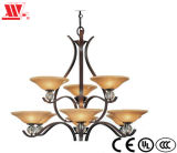 Metal Chandelier with Glass Lampshades 4489-167b