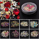 Mixed Diamond Rhinestones Mini Beads Cross Gemstone Circle 3D Nail Art Glitter   New Arrive Jewelry Box Crystal Nails Decorations (NR-16)
