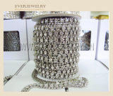 2015 Hot Selling High Quality Roll Colour Brass 3mm Close Glass Crystal Rhinestone Cup Chain