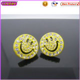 Cute Smile Face Emoji with The Crystal Round Earrings (21553)