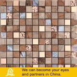 Hot Sale Crystal Glass Mosaic with Golden Metal and Stone