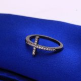 Trend Sideways Cross Silver Plated Ring