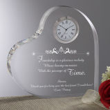 Heart Shape Crystal Clock for Home Decoration
