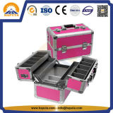 Cosmetic Aluminium Makeup Box with Trays (HB-3210)