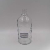 Empty Cylinder Clear Glass Whisky Vodka Liquor Bottle