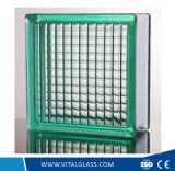 Green/Clear Parallel Patterned Glass Block/Brick Glass for Decoration (G-B)