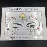 Adhesive Face Gems Yellow Shell Rhinestone Jewels Temporary Tattoo Sticker for Festival Party (SR-39)