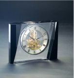 Black and Clear White Mixed Desk Crystal Clock