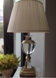 Phine 90217 Clear Crystal Table Lamp with Fabric Shade