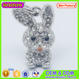 Cute Metal Crystal Rabbit Charm/ 3D Animal Charm