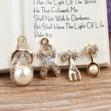 Metal Pendants Diamond Pearl Jewelry Decorate DIY Accessories Necklace Brooch