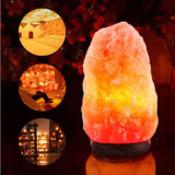 Natural Himalayan Rock Crystal Salt Lamp with Wooden Base